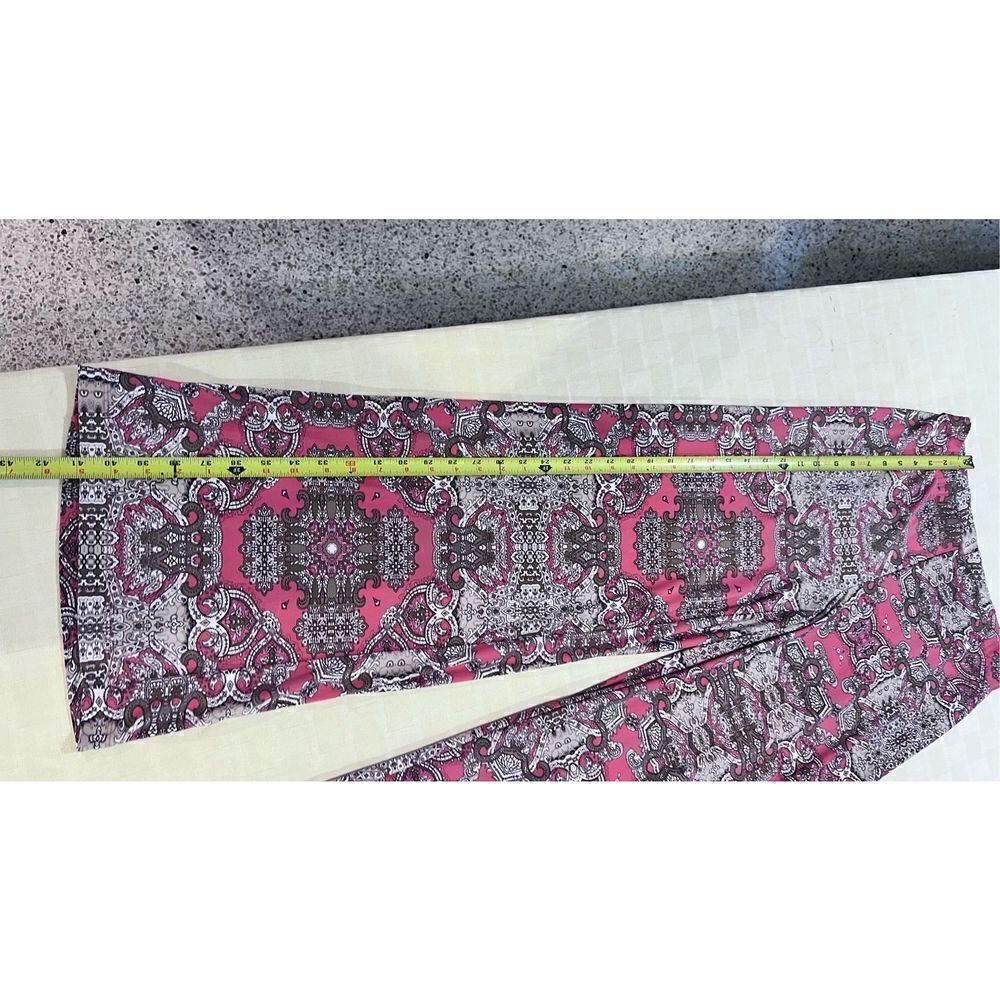 CHICOS PINK BROWN PALAZZO PANTS SIZE 8-10 - Picture 7 of 8